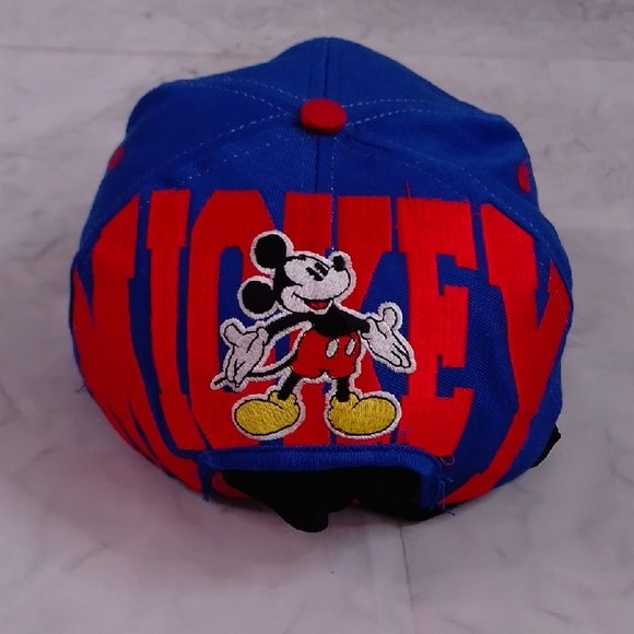 Vintage 90s MICKEY MOUSE RARE Snap Back Hat Embroidered