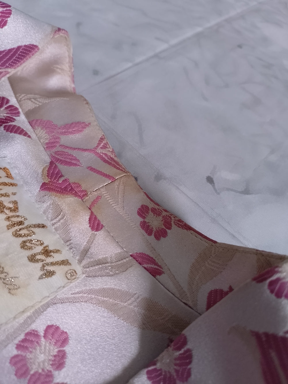 Vintage Florals Pink and White Blazer