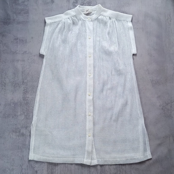 Vintage 90s Dotti Mesh Button-Up Long Shirt