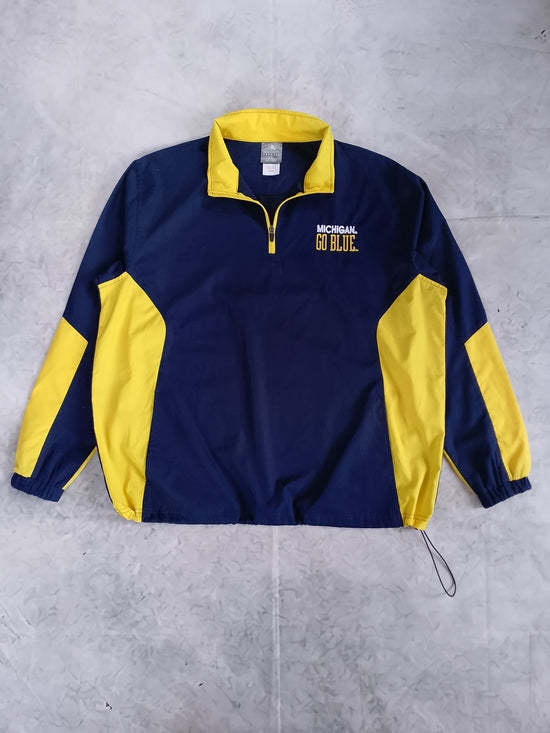 NCAA MICHIGAN UNIVERSITY SO BLUE Windbreaker Pullover Quarter Zip