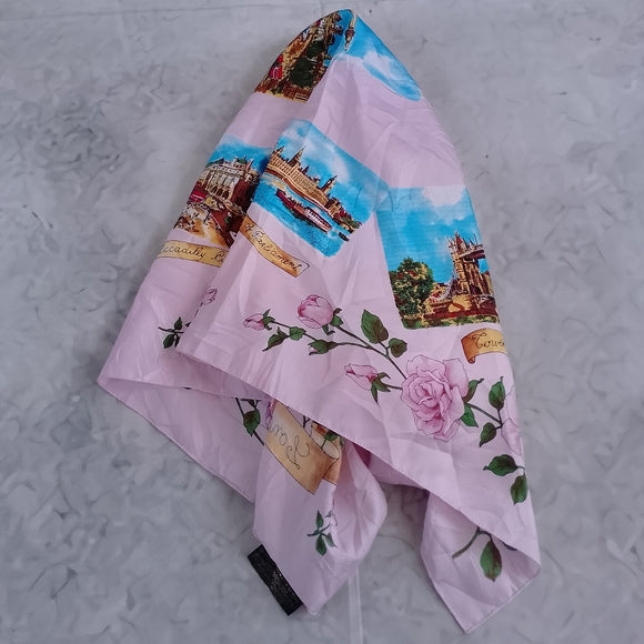 Art Of The Scarf Tie Rack London England Souvenir Scarf Pink London Landmarks