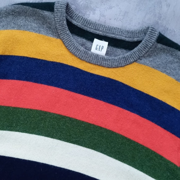 GAP Multi Colour Crazy Striped Merino Wool Sweater