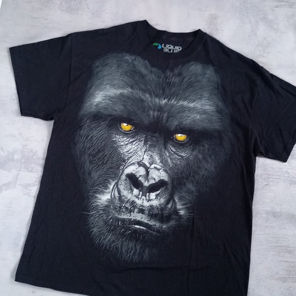 2010 PAO Gorilla Head/face Liquid Blue T-Shirt