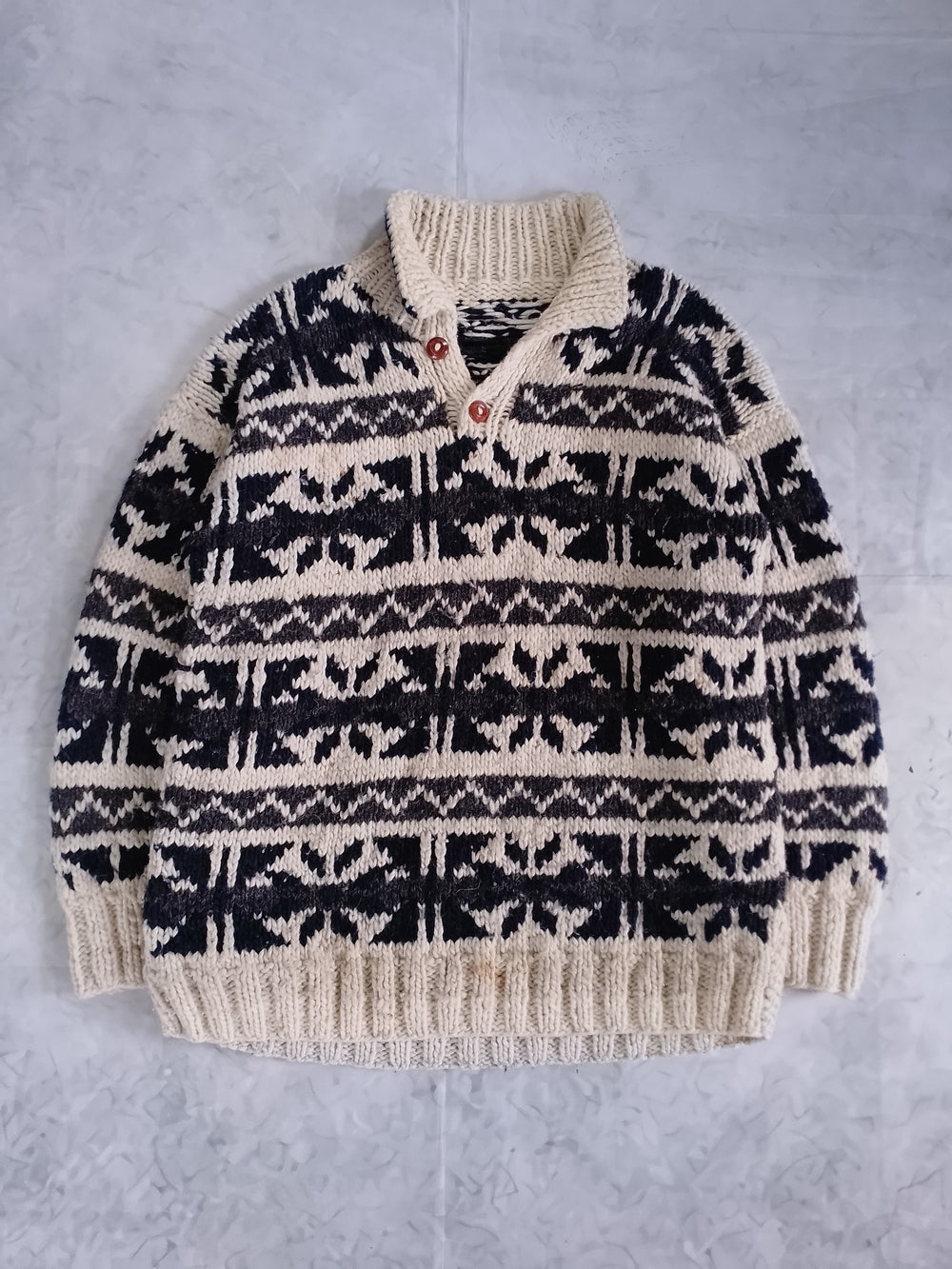 Vintage Artesanias Ishka Handmade Wool Sweater Cardigan