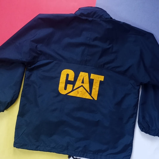 Vintage 90s Cat Equipment Big Logo Windbreaker Jacket UNISEX BLUE