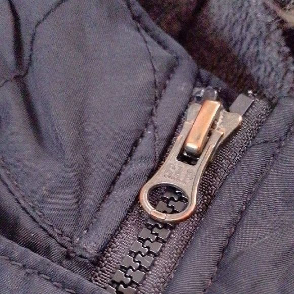 baby GAP Kids Black Hooded Jacket with Faux Fur Trim