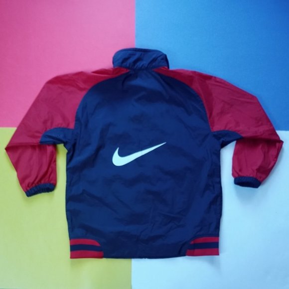 Vintage Junior Nike Essential Embroidered Two-Tone Sports Jacket, Large Swoosh