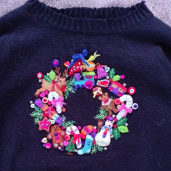 Embroidered Black Sweater