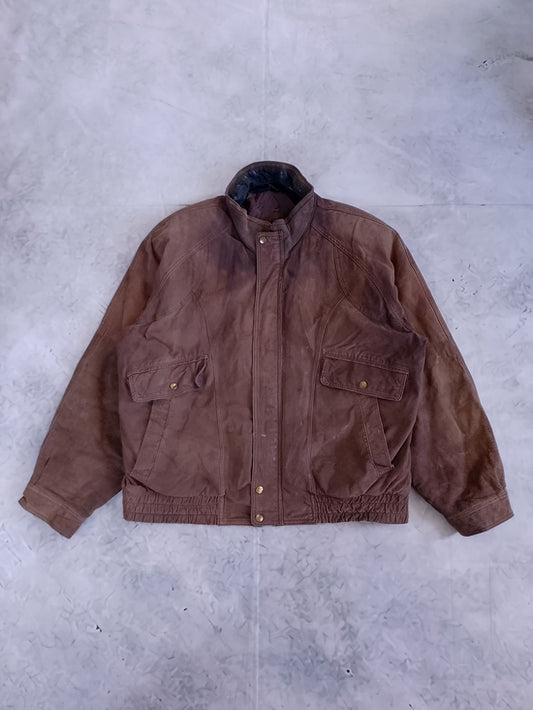 Vintage NORTHWEST TERRITORY Brown Suede Bomber Jacket