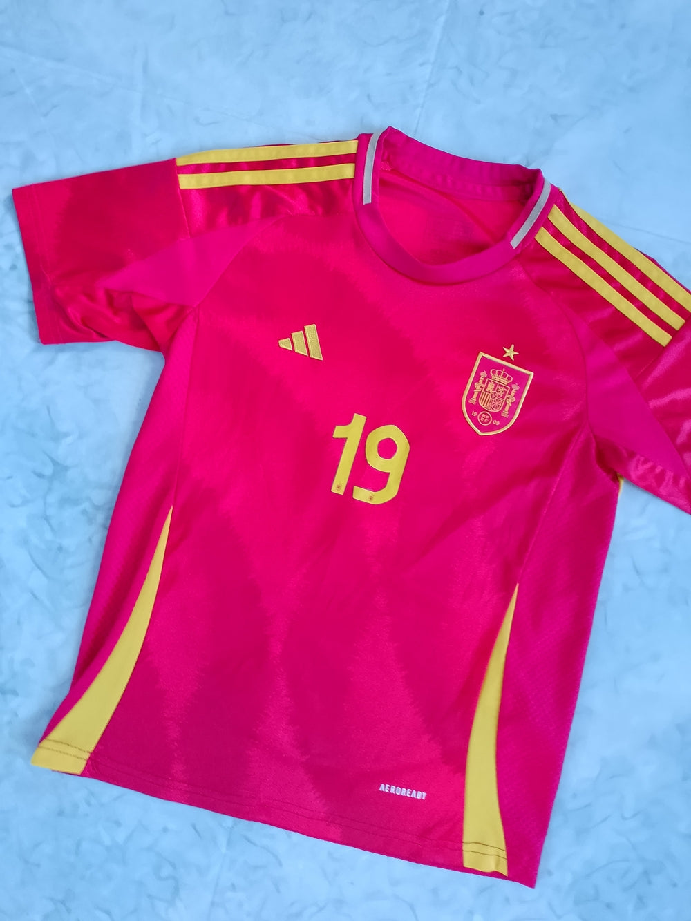 Adidas Kids' Spain Soccer Jersey 19 in Red/Yellow LAMINE YAMAL