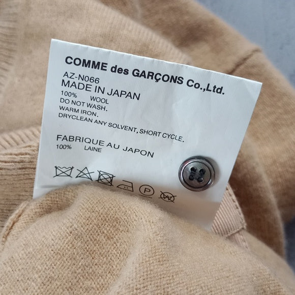 Comme Des Garcons Play Embroidered Heart Wool-knit Cardigan