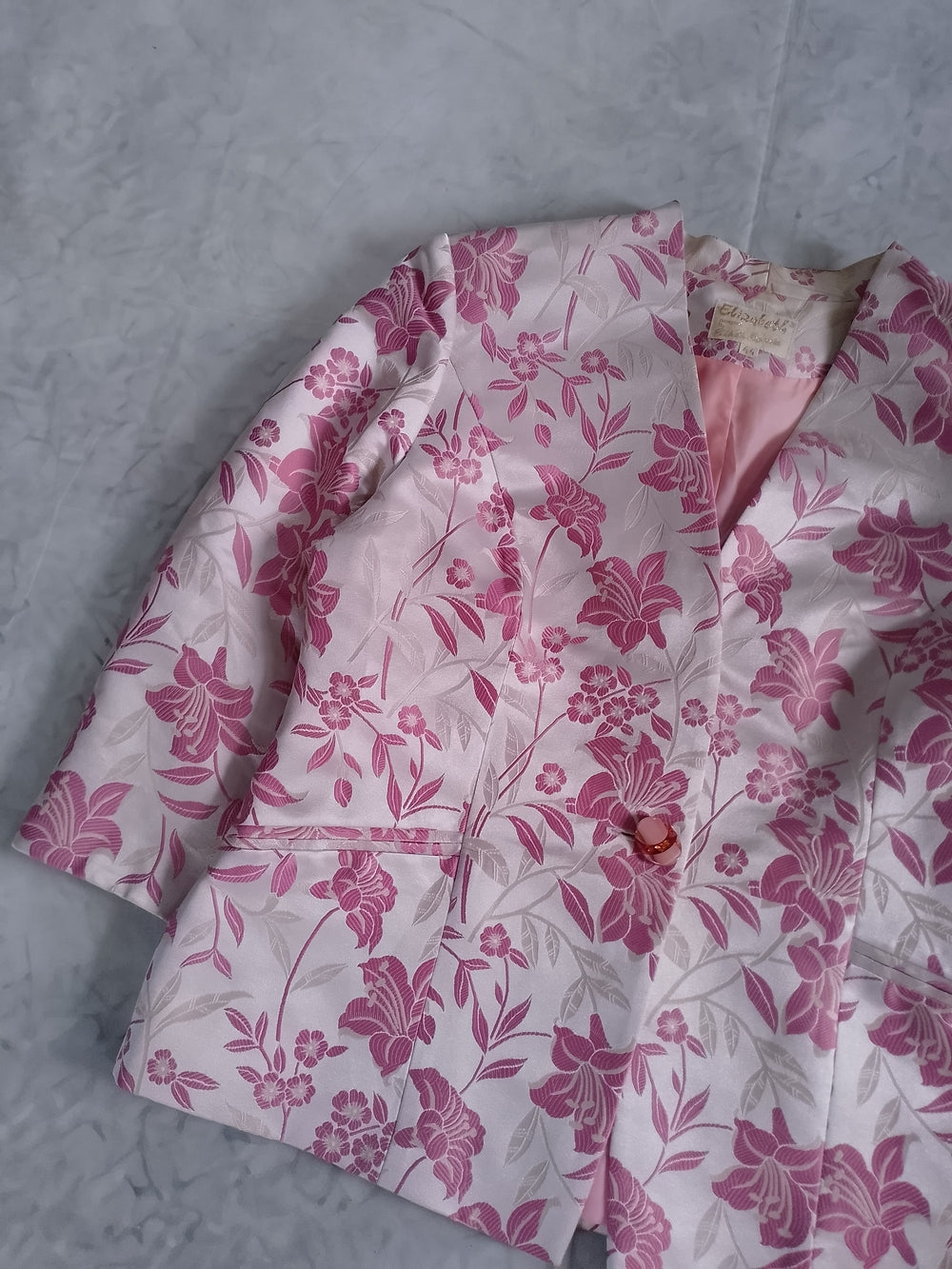Vintage Florals Pink and White Blazer