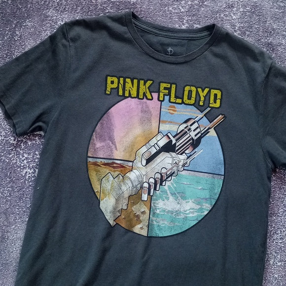 Pink fllod Band Grpahic T-Shirt UIUSEX