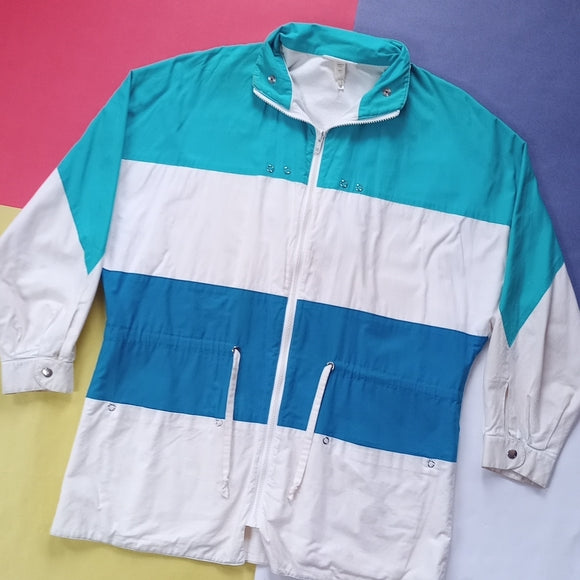 Vintage Styleman Sportswear Colour Block Canvas Made In Italy Jacket Unisex