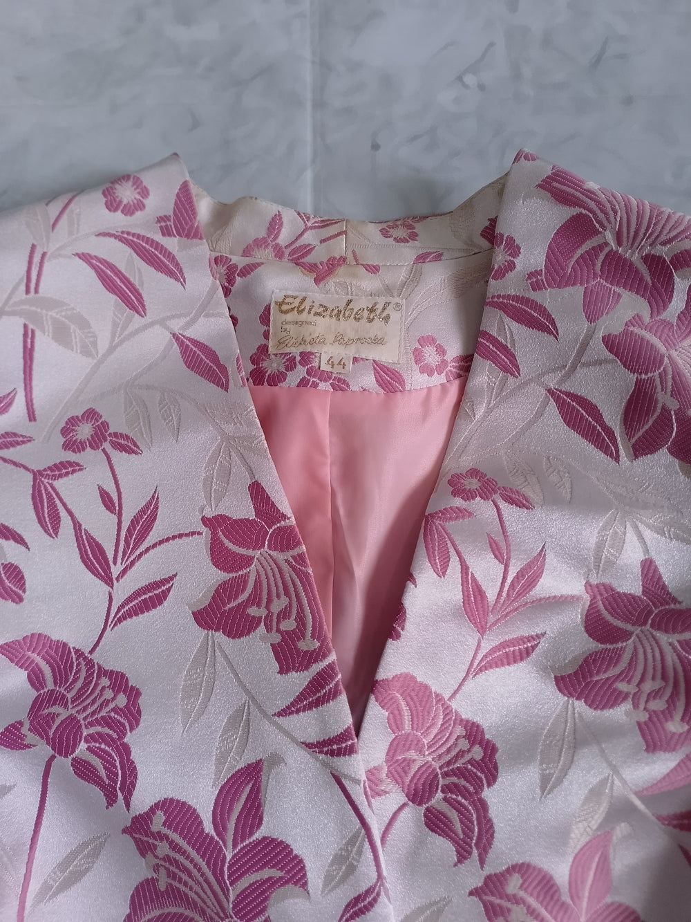 Vintage Florals Pink and White Blazer