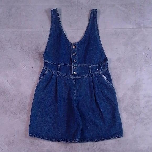 Vintage 90s Liaison DENIM SHORT OVERALLS SHORTALLS