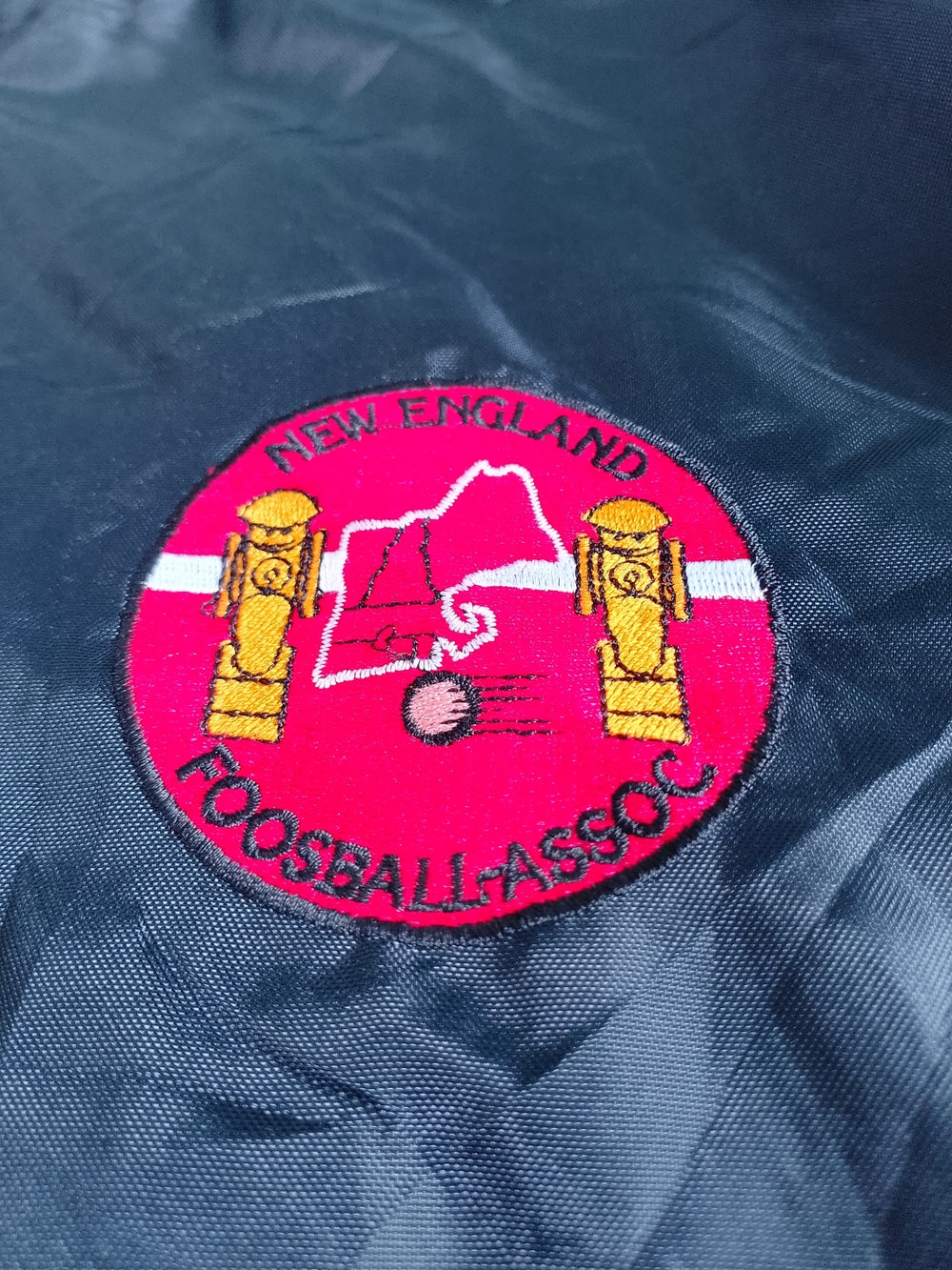 Vintage 90s NEW ENGLAND FOOTBALL ASSOCIATION Black Varsity Jacket