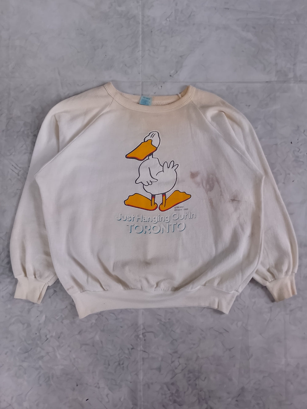 Vintage 1988 DUCK Just Hanging Out In Toronto Crewneck Sweater Unisex