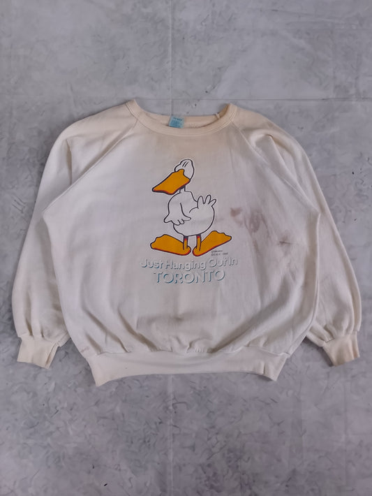 Vintage 1988 DUCK Just Hanging Out In Toronto Crewneck Sweater Unisex