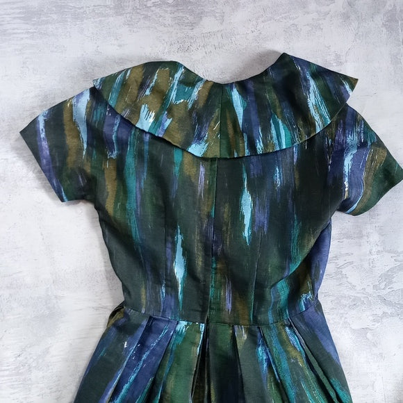 RARE Vintage 1950-60s Make Mine Mckettrick Dress Green/Blue