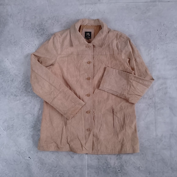 BC Clothing Cream Suede Button-Front Jacket