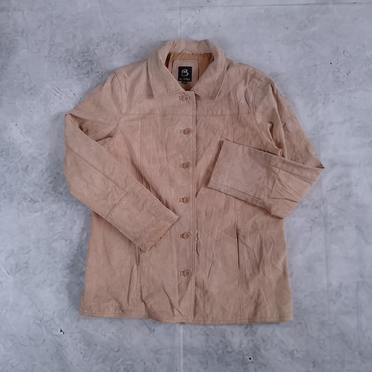 BC Clothing Cream Suede Button-Front Jacket