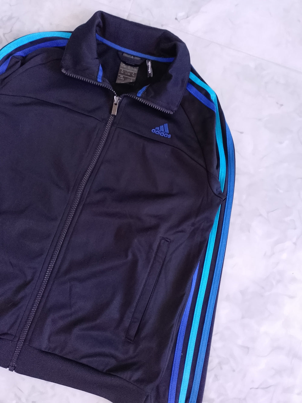Adidas Track Jacket with Blue Stripe Detail Climalite