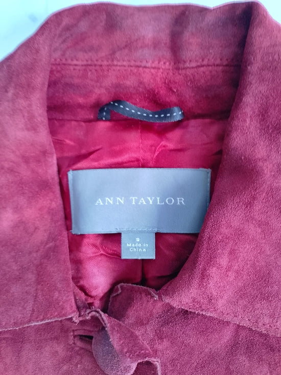 ANN TAYLOR Red Suede Button-Front Women's Jacket
