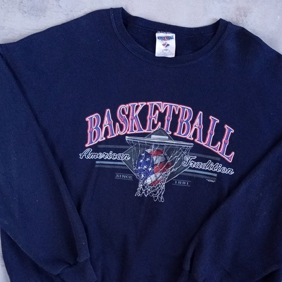 Vintage 90s BASKETBALL AMERICAN TRADITION CREWNECK SWEATER