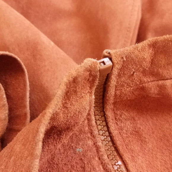 BRITCHES Leather Orange Jacket Zip-Up