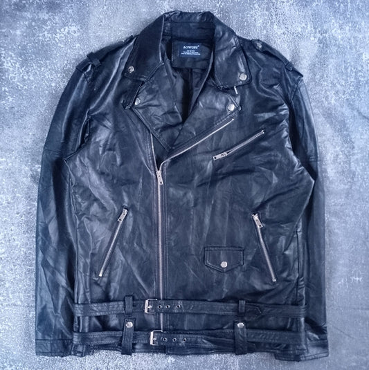 Black Faux Leather Biker Jacket