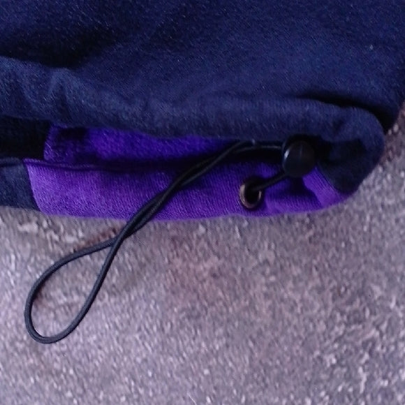 Vintage FedEx Men's Black and Purple Zip-Up Sweater Stan Herman