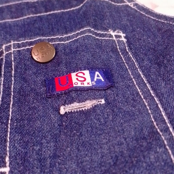 VINTAGE 90s USA Works Denim Overalls Workwear unisex