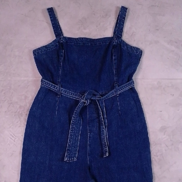 Stylish Modern Denim Overalls With Belt Workwear