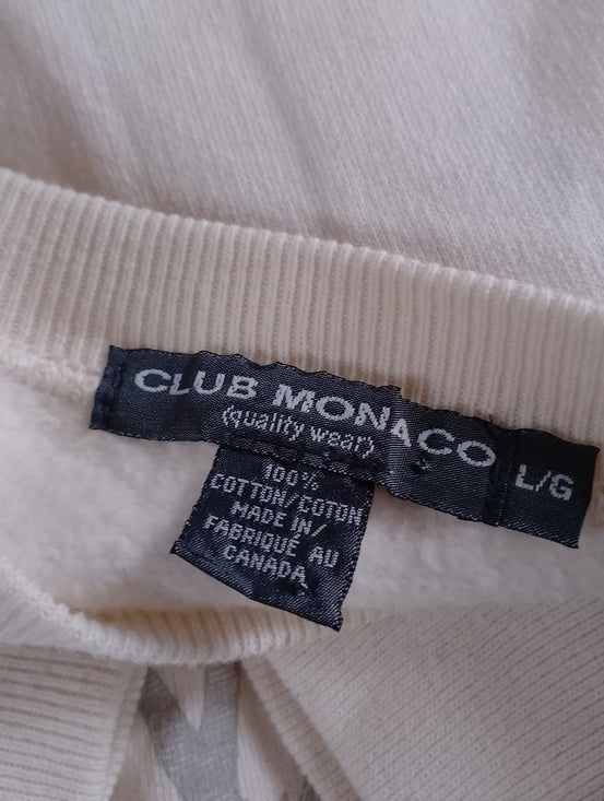 Vintage Club Monaco Cream Logo Crewneck Sweater
