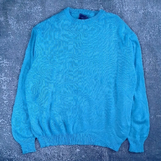 Vintage 90s sigallo Men's Blue Sweater Crewneck