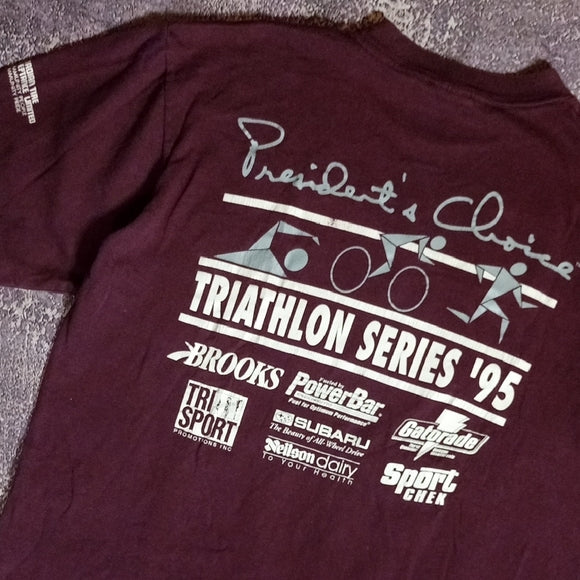 Vintage 1995 BROOKS WELLAND TRIATHALON Single Stitch T-Shirt