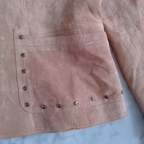 DANIER Women's Tan Suede Studded Jacket