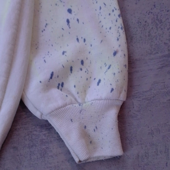 Vintage 90s Main Tavern White Sweatshirt with Splatter Design NEON UNISEX