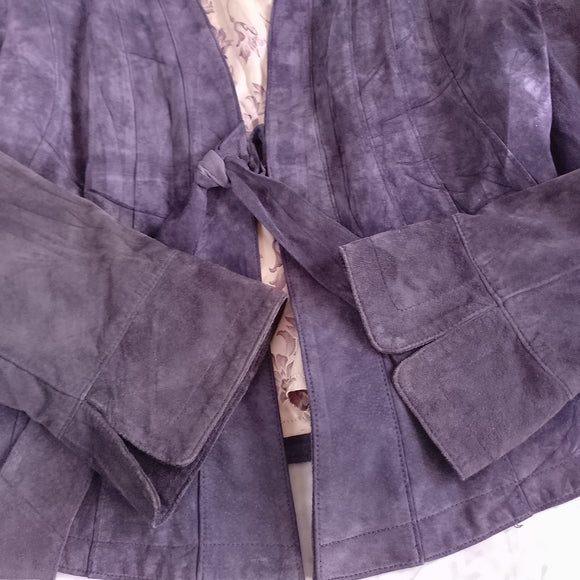 Vintage Danier Suede Tie-Front Jacket - Purple