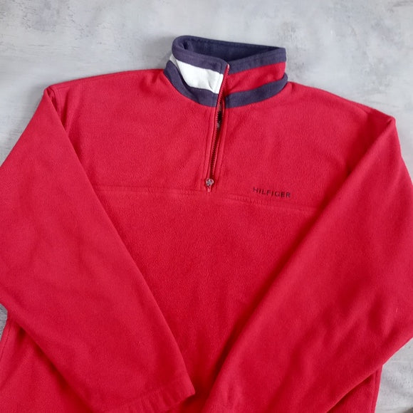 Vintage 90s TOMMY HILFIGER 1/4 Zip Sweater Fleece