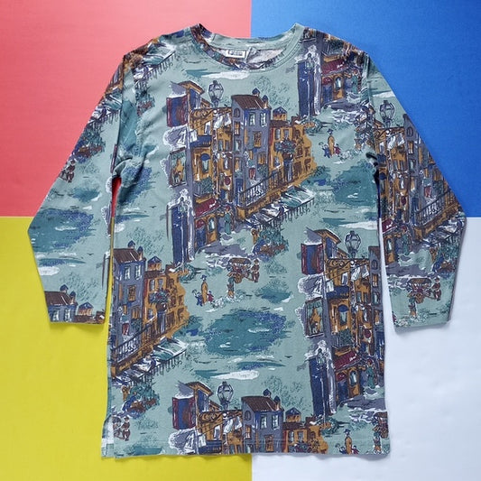 Vintage Capacity Knits Cityscape Big Shirt