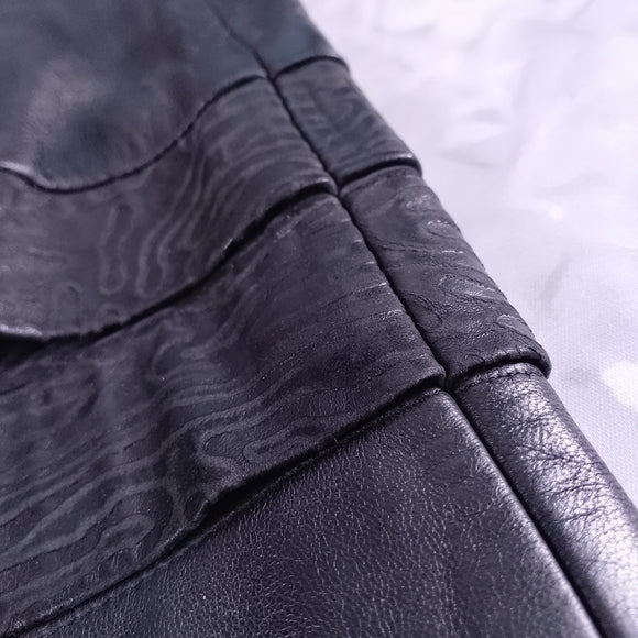 Vintage 90s MOMENTO MADE IN ITALY Black Leather Skirt