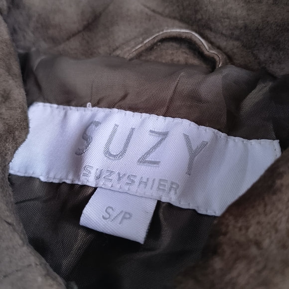 Vintage Green Suede Zip-Front Jacket LEATHER