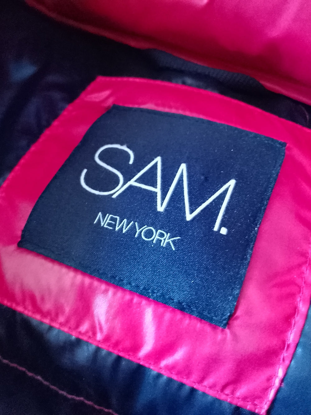SAM. NEW YORK Red Puffer Down Hooded Jacket