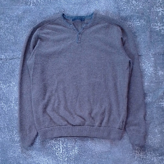 Raffi Wool/Cashmere Brown Sweater ELBOW PATCH