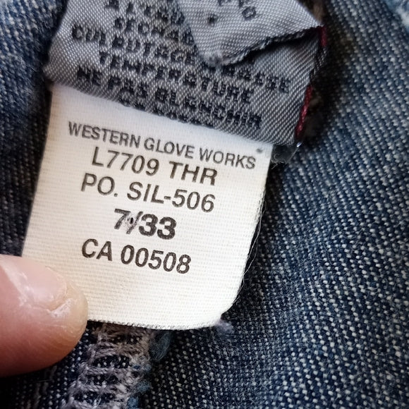 VINTAGE 90s SILVER JEANS DENIM FLARED OVERALLS BIB