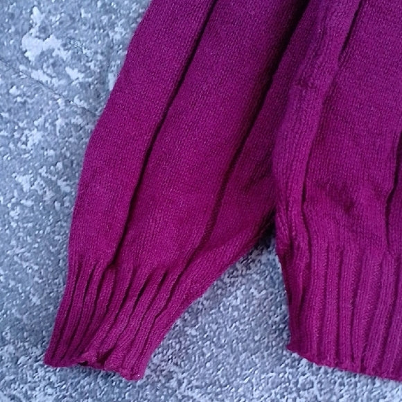 Vintage 90s HUNT CLUB Maroon Ribbed Knit Sweater