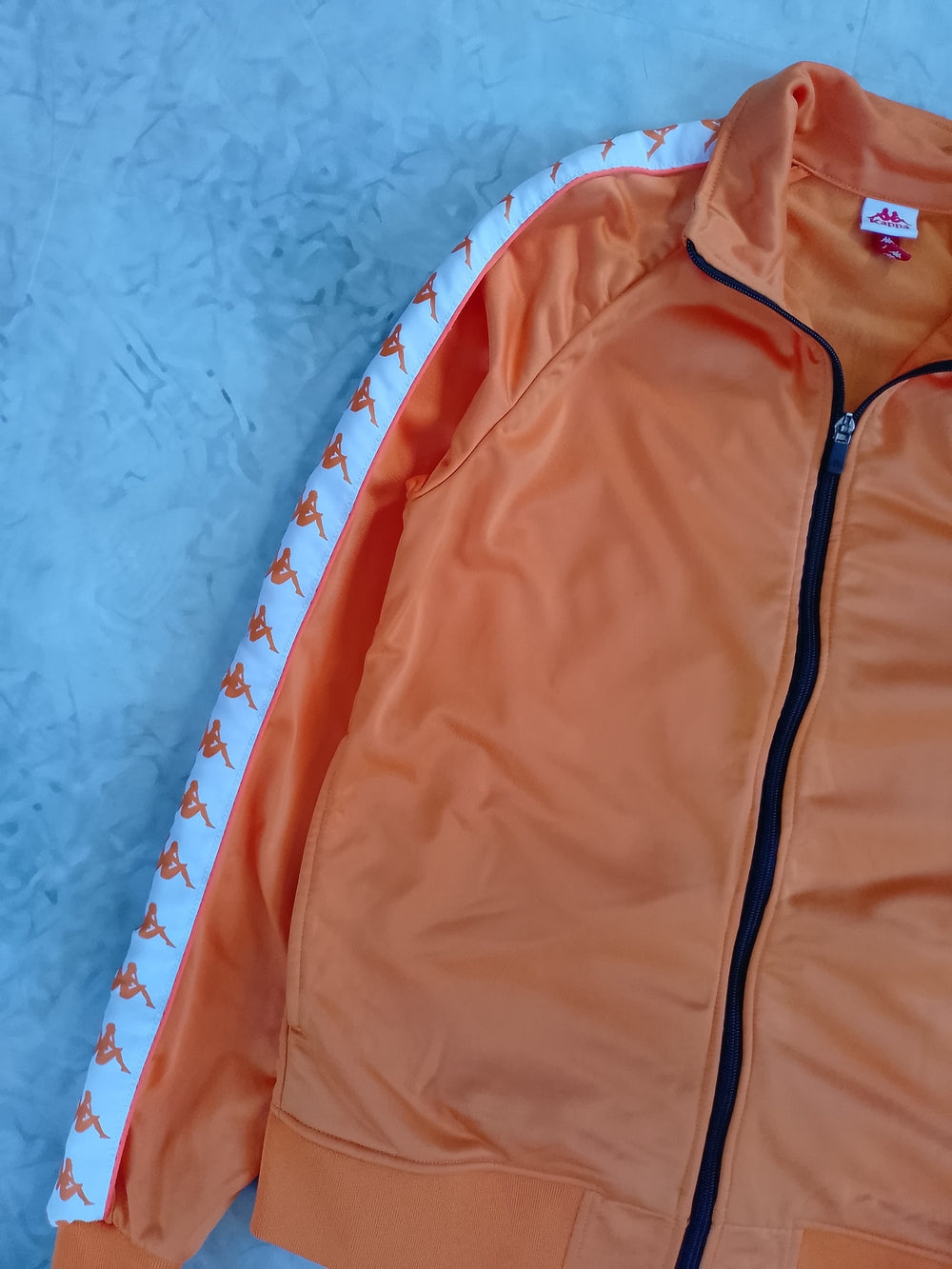 Kappa Men's Orange Track Jacket with Logo Tape