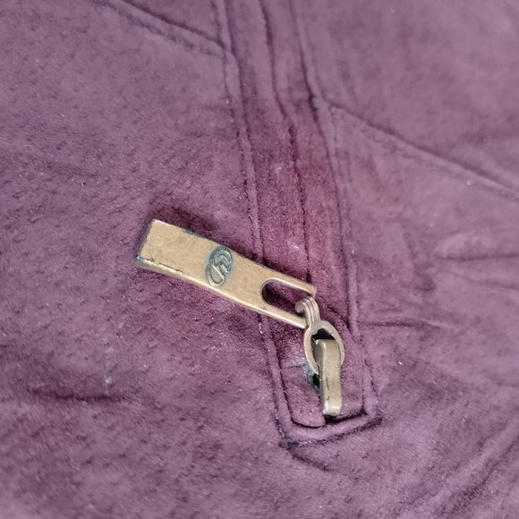 Purple Laura Plus Suede Zip-Front Leather Jacket